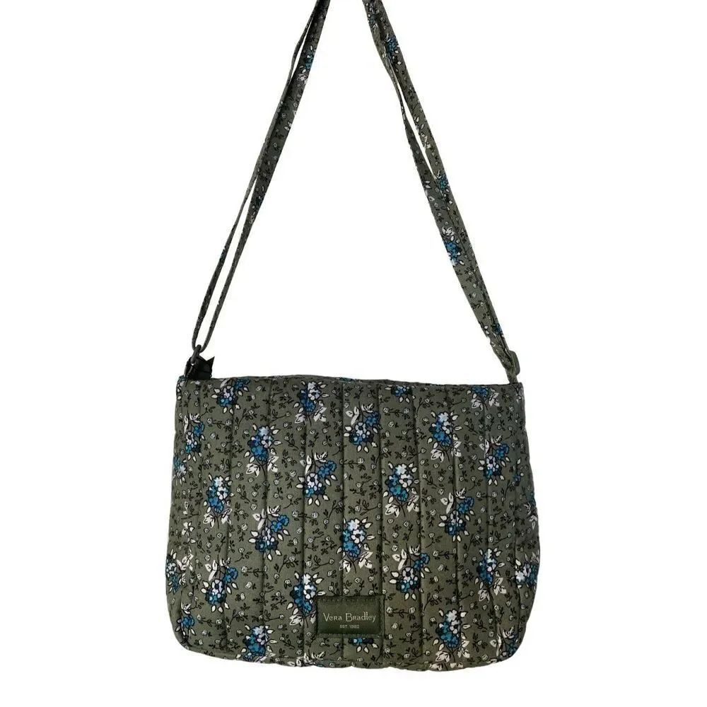 VERA BRADLEY Mini Crossbody Bag - Freja’s Flowers Bay Leaf Green